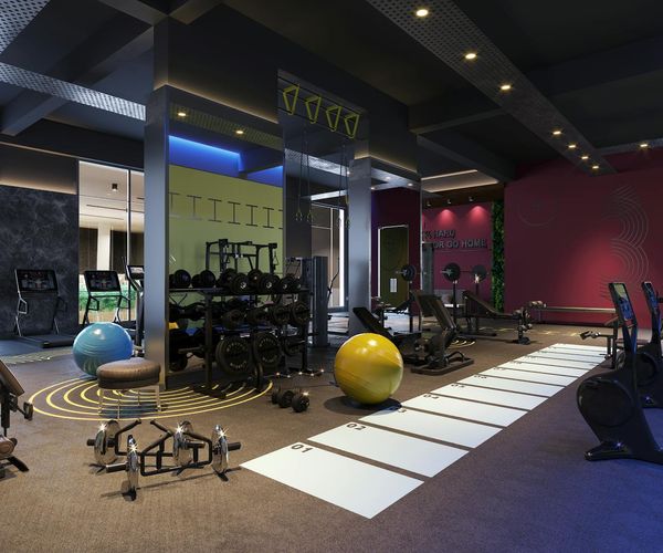 Person doing rhythmic cardio exercises in a dark atmospheric room